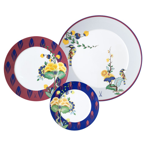 set 3 plates Mistic Garden